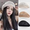 New Japanese Style Simple Woven Beret Ladies Spring Summer Thin Hollow Out Straw Beret British Beret Hollow Elegant Painter Hat