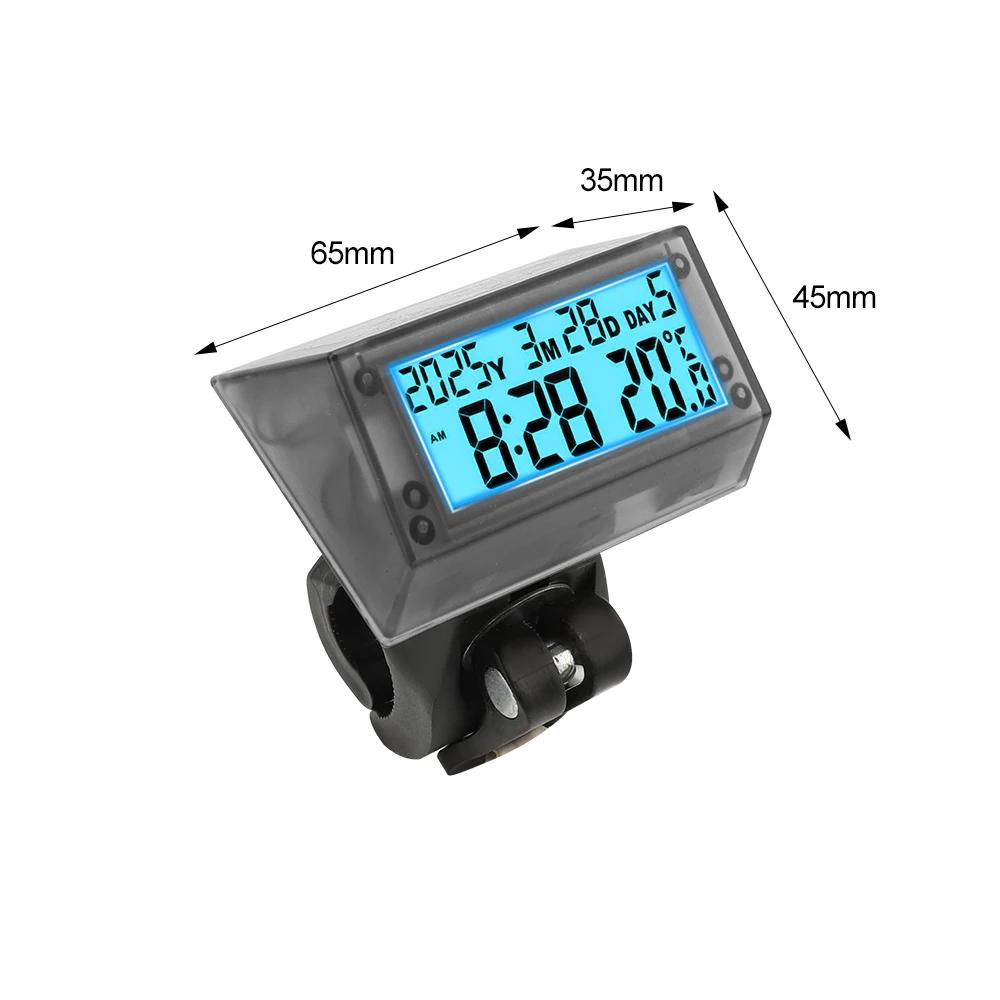 Orologio da Manubrio Moto Orologi Solari per Auto Termometro da Cruscotto Display Digitale a LED Ora con Retroilluminazione Accessori Moto