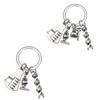 Science Keychain Microscope Chemistry Molecules Key Rings Key Jewelry Metal Texture Suitable for Gifts and Everyday Use