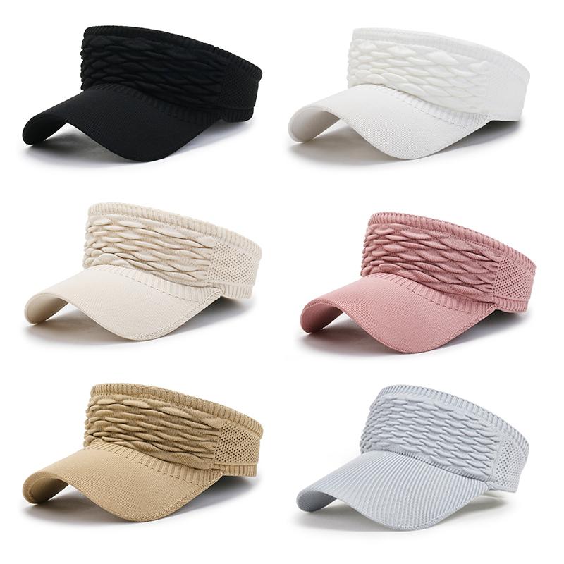 New Women Hollow Out Knit Dome Bucket Hat Wide Brim Foldable Beach Caps Summer Sun Hat Outdoor Baseball Cap