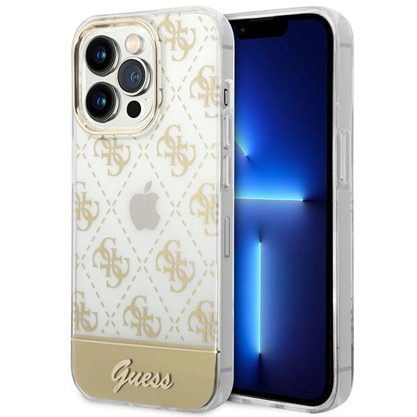 Guess Guhcp14Lhg4Mhg Iphone 14 Pro6,1 Złoty/Gold Hardcase 4G Pattern Script
