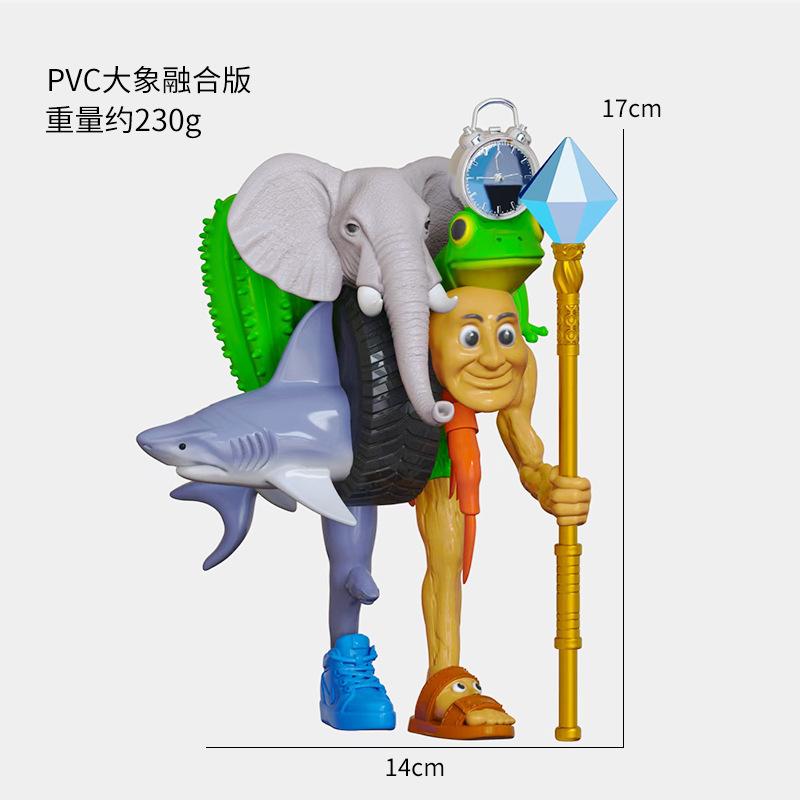 Italian Brainrot Figure Figurines Tung Tung Tung Sahur Tralalero Tralala Abstract Combination Models Toy Desktop Ornaments