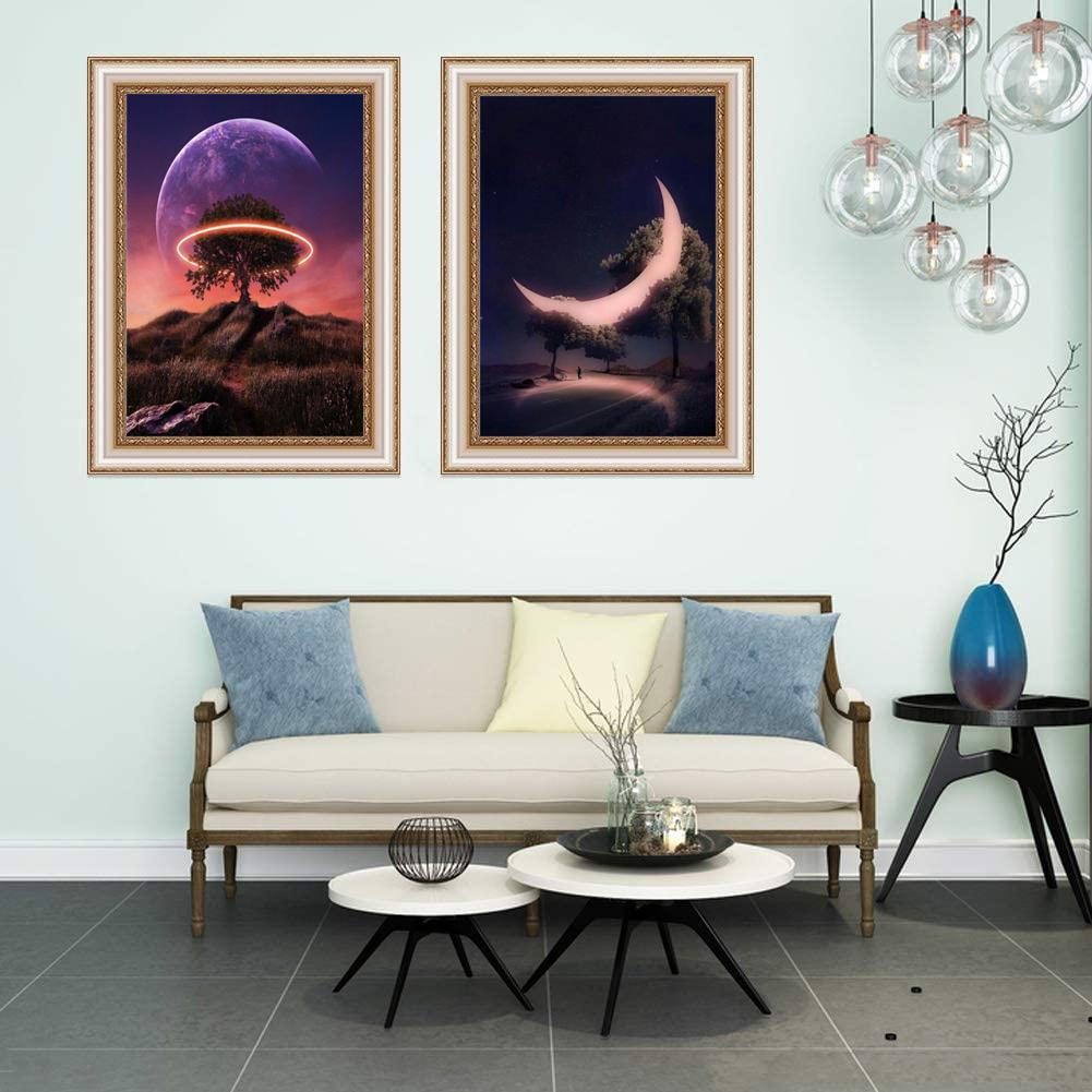 5D Round Diy Diamond Painting Cross Stitch Mosaic Diamond Embroidery Landscape Animals Mosaic Painting Home Decoration