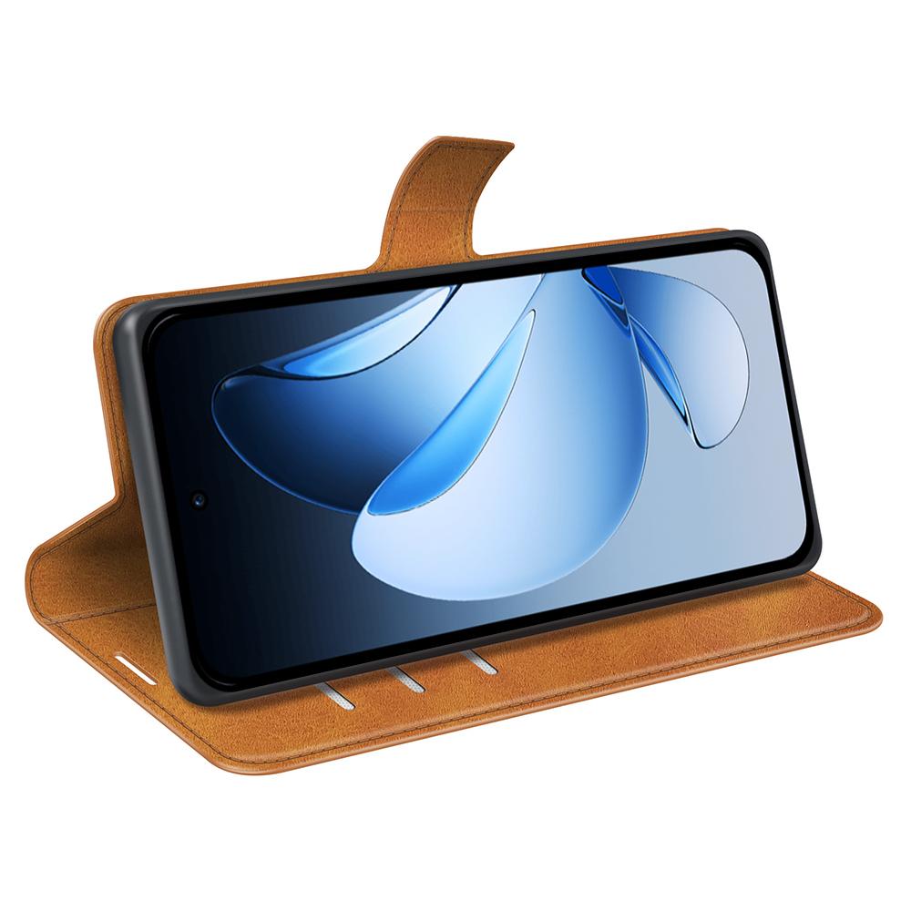 For Oppo Reno13 5G (Global) Stand Case Anti-Scratch Calf Texture Leather Phone Cover