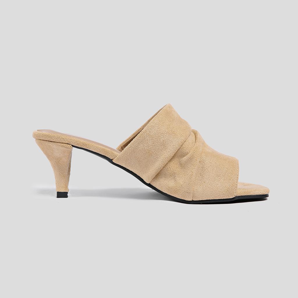 Fashion Clip-Toe Slipper Sandals Suede Slip-On Solid Color Fashion Concise Sexy Elegant Party Dress Summer Women Shoes Newest Thin Heels