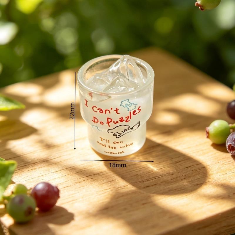Simulated Beverage Ice Cup Semi Transparent Desktop Ornament Pendant