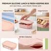 Small Silicone Food Storage Container with Airtight Lid for Lunch Bento and