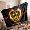 Borussia Dortmund Personalized Fleece Blanket With Football Logo, Custom Name Text Soft Warm Home Throw Blanket