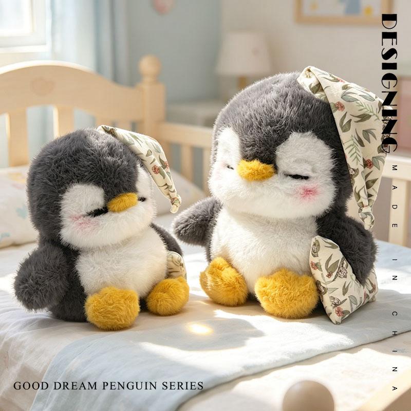 Cute Couple Doze Penguin Plush Pillow Stuffed Toy Soft Fluffy Cartoon Animal Home Decor Kids Birthday Gift