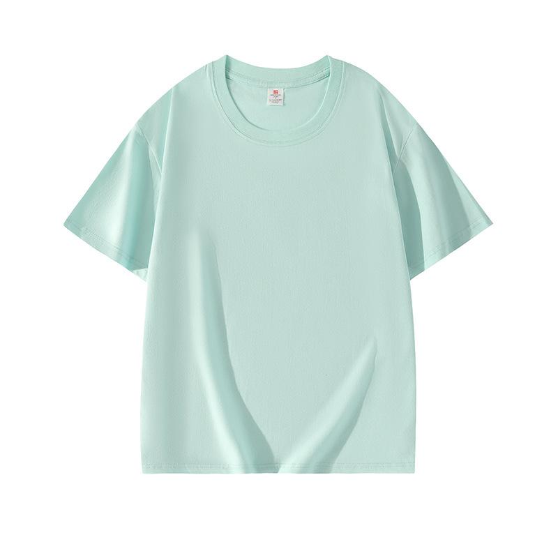 VEZFAA Women's Fashion Casual Solid Color Print Summer Spring Short Sleeve O-Neck Blouses & Shirts