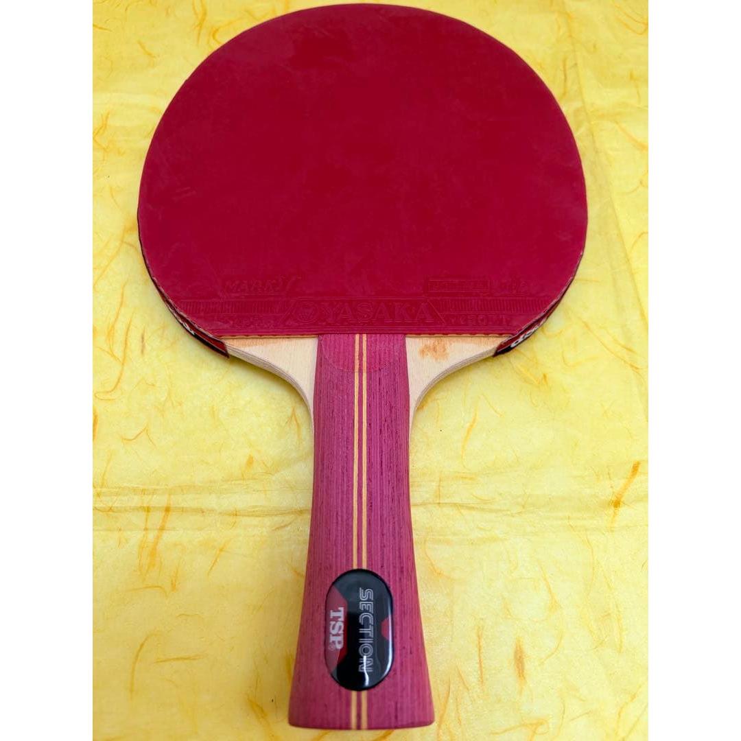 Used Table tennis racket TSP section YASAKA mark V red black rubber