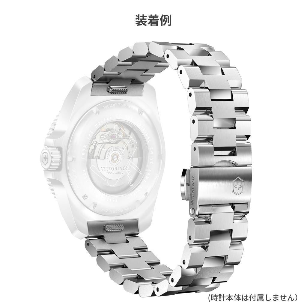 Victorinox D1 Butterfly Watch Stainless Steel Silver Replacement Band, 21mm, Tool-Free Bracelet, Strap, V.60040