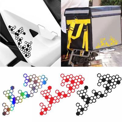 Honeycomb Gear Motorcycle Stickers Front Face Fender Fairing Fuel Tank Stickers Modification Reflective Decal Waterproof Sticker