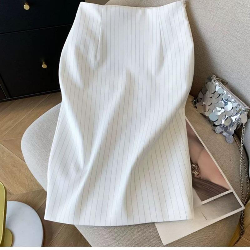 Women High Waist Slit Pencil Skirt Mid Length Office Work Professional clothes