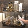 Bathroom Makeup Organizer Large Capacity Cosmetic Organizer Transparent 2 Layers Make Up Organizer Rack