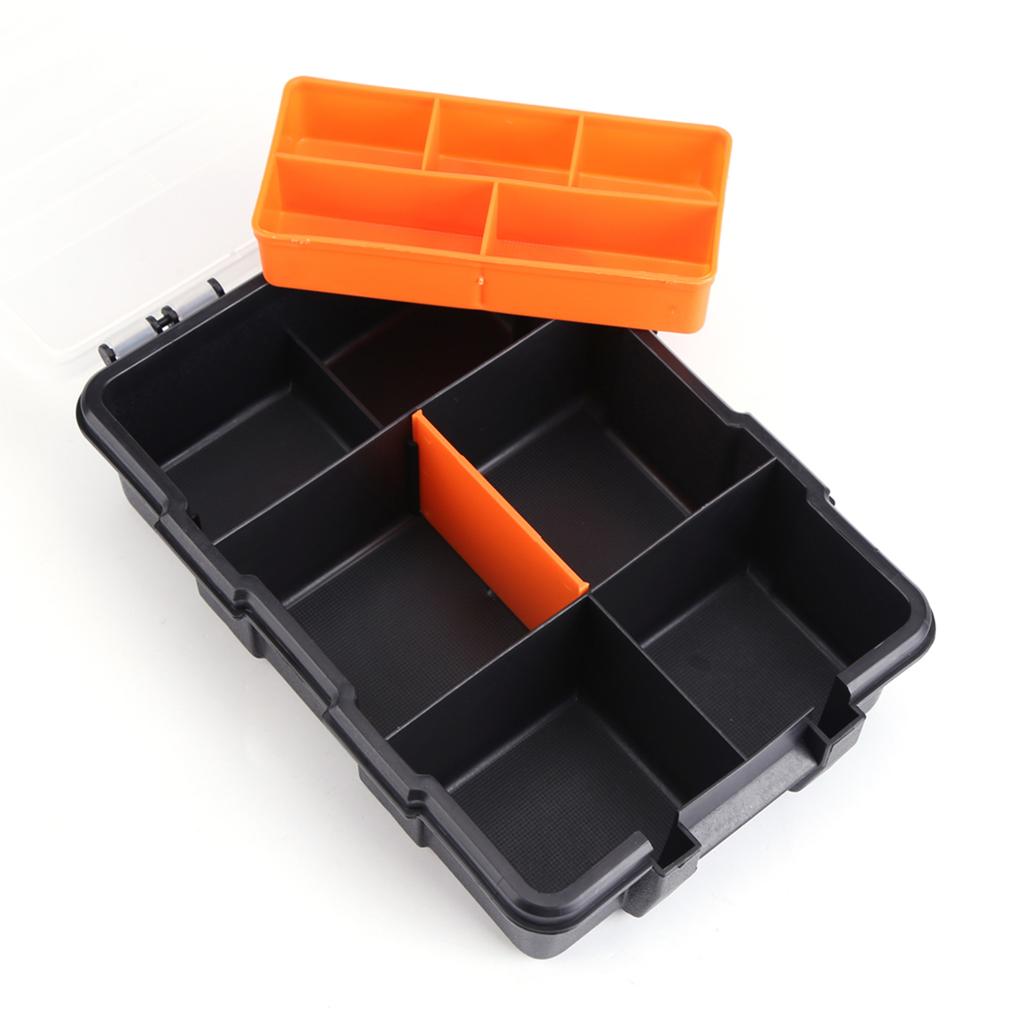 Two Layer Plastic Heavy Duty Components Storage Box Case Organizer Small Parts Tool Box