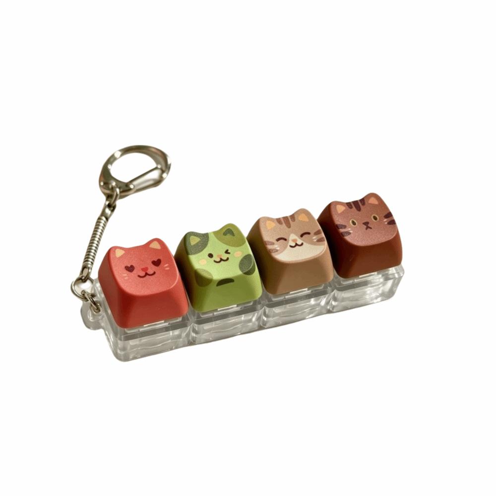 Süße Katze Tastatur Fidget Schlüsselanhänger Fingerknopf Tastenkappe Mechanische Tastenkappe Schlüsselring Anhänger