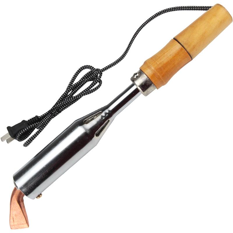 High Power Electric Soldering Iron with Wooden Handle & Bent Flat Copper Head - Available in 100W, 150W, 200W, 300W, 500W.