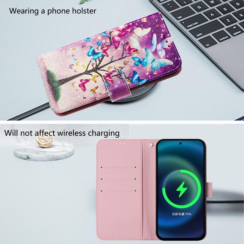 Flip Leather Case For Fundas Honor 200 Smart Case Cartoon Pattern Wallet Cover for Honor 200 Smart Honor200 Pro 200 Lite Coque
