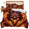 Magic Flying Dragon Duvet Cover Set Bright Colorful Fly Dragon Wildlife Kids Comforter Cover Outer Space Galaxy Men Bedding Set