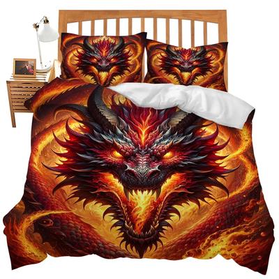 Magical Dragon Bedding Set Bright Colorful Fly Dragon Duvet Cover Set Comforter Outer Space Galaxy Theme For Adult Bedding Set