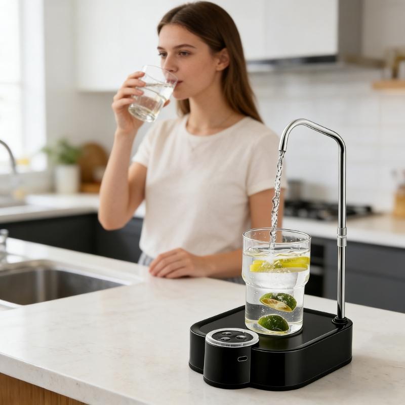 Desktop Drinking Water Dispenser Pump Rechargeable Electric Desktop Water Pump for Home, Office, Outdoor Easy To Use