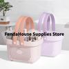 Plastic Storage Basket With Handle Portable Shower Caddy Tote Organizer Basket Bin For Bathroom Kitchen Dorm Room Bedroom, Green