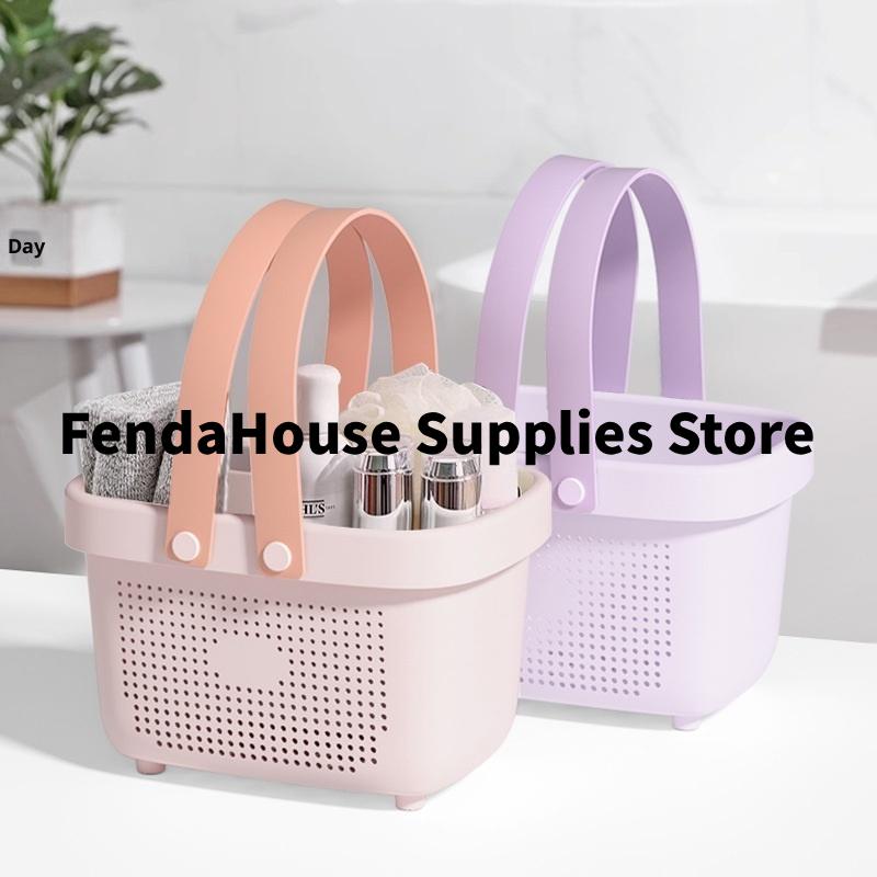 Plastic Storage Basket With Handle Portable Shower Caddy Tote Organizer Basket Bin For Bathroom Kitchen Dorm Room Bedroom, Green
