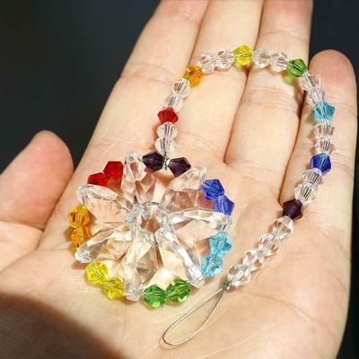 Funkelndes K9 Kristallglas Kristall Auto Hänger Regenbogen Suncatcher Schönes Balkon Garten Hängeornament A18