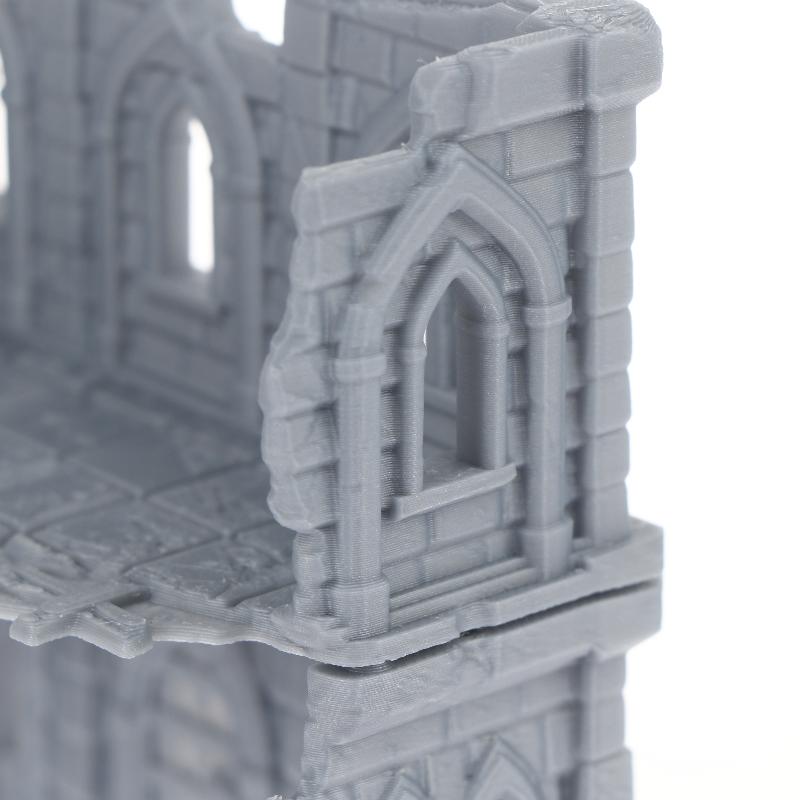 3D Printed Gothic Building Ruins Terrain Scenery Unpainted Mini Building Model Kit For Dnd Wargaming Terrain Scenery Building