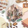 4Pcs DIY Scene Stickers 3D Miniature House Stickers Set Reusable Easy To Use DIY Projects Bookstore Scene Stickers