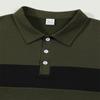 Herren Freizeit Revers Gestreift Pullover Business Gespleißt Langarm PO LO Shirt