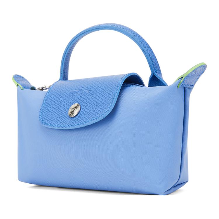 Longchamp Le Pliage Green Logo Snap Zipper Minimalist Recycled Polyamide Canvas With Leather Dumpling Tote Bag Women Tote Bags 34175919P82