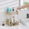 Double Layer Fruit Basket Storage Rack Organizer Heavy Duty Iron Material for Kitchen Bathroom Home Use