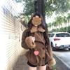 Women's Autumn Winter 2025 Retro Coffee Wool Coat - New Design, Tie-Up, Casual Loose Fit, Versatile Overcoat