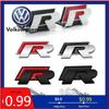 RUNTB1 VW 2026 Hot 3D Metal R Grille Badge Rear Tail Trunk Emblem Decal Stickers For VW Polo Passat Golf Jetta Tiguan Sagita