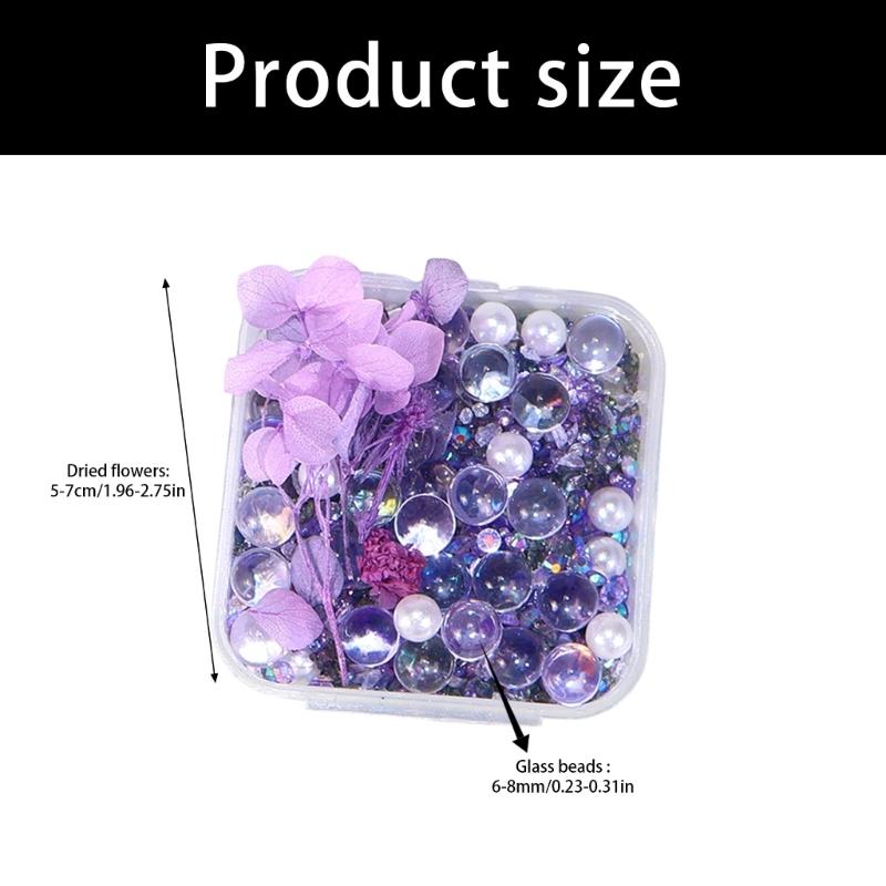 Artistic Dried Floral Arrangement In Resin Featuring Natural Stones And Pearls Lightweight Decorative Accent