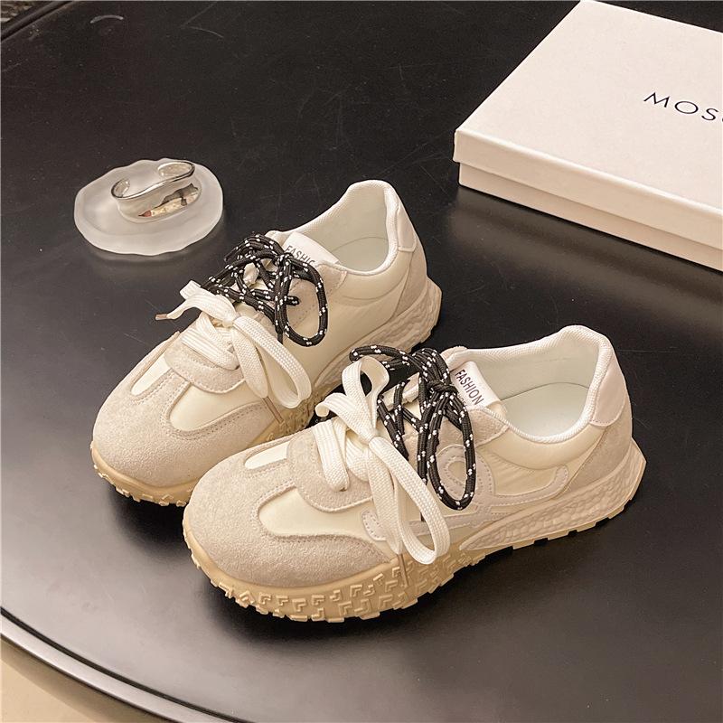 

Small man platform German training shoes inner height increase women s shoes 2025 spring new dad shoes retro Forrest Gump shoes casual shoes 35 белый