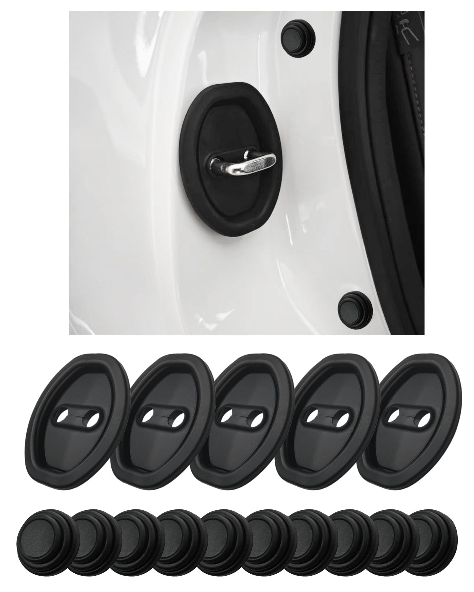 

YHJKOPO Black Car Door Lock Cover Fits Harrier 60 Series 80 Series ZSU60 ASU60 harrier чёрный