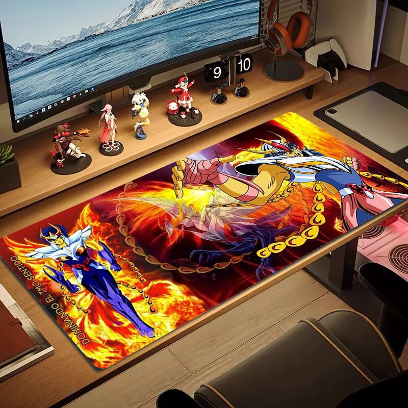 Anime Saint seiya Color Mouse Pad Large Gaming Table Cushion Non-slip Laptop Tablet Big Mousepad XXL Mat Mini PC Playmat With Lock edge