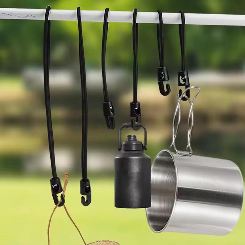 5 szt. Linka bungee z haczykami 10/15/20/25/30 cm Wysoka elastyczność Ekspander z haczykami Gumowy napinacz z haczykami na namiot