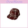 Street Dance Hat With Check Patterns And Letter Design For Summer Casual Style