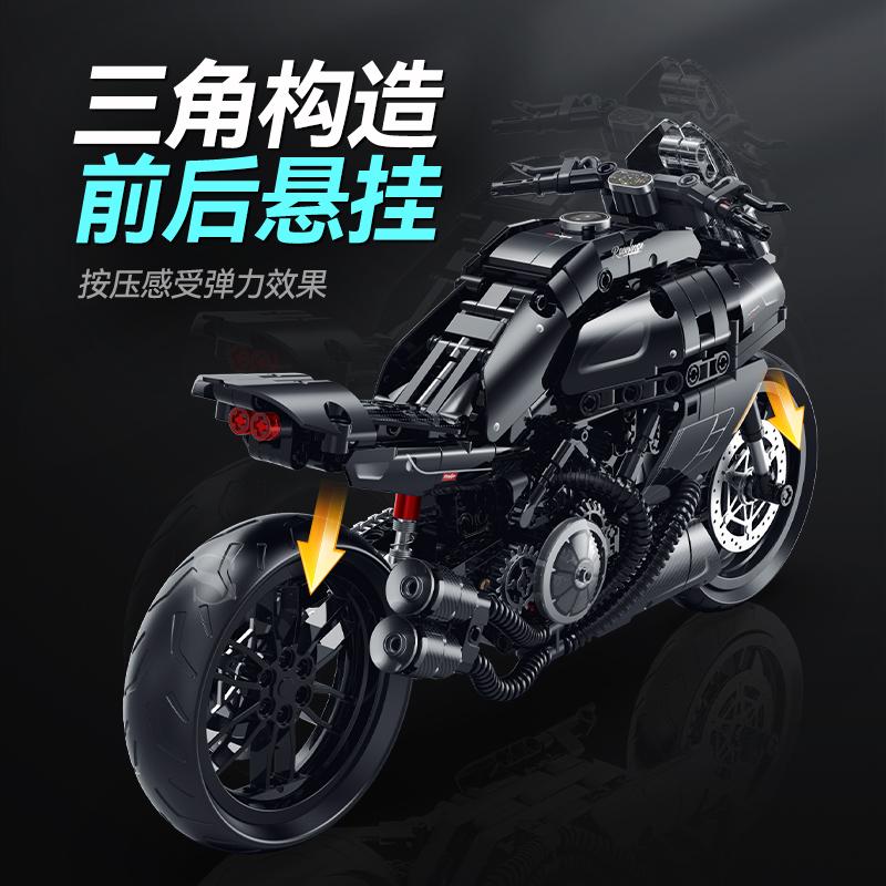 New 1:8 Motorcycle MOC Duca Diavel Building Blocks Set Model Racing Car Bricks 540PCS Toys Adults Children for Gifts