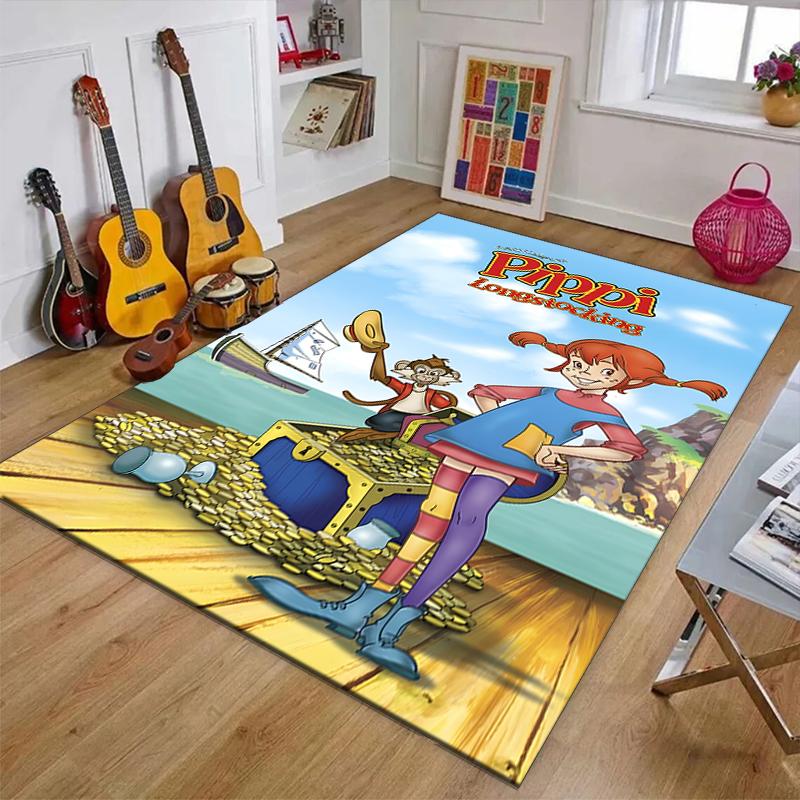 Pippi Longstocking Polyester Carpet, Soft Indoor Mat for Office Chair, Living Room, Computer Desk - Decorative Home Office Rug Design