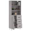 Highboard Sonoma Grau 69,5 x 34 x 180 cm Spanplatte
