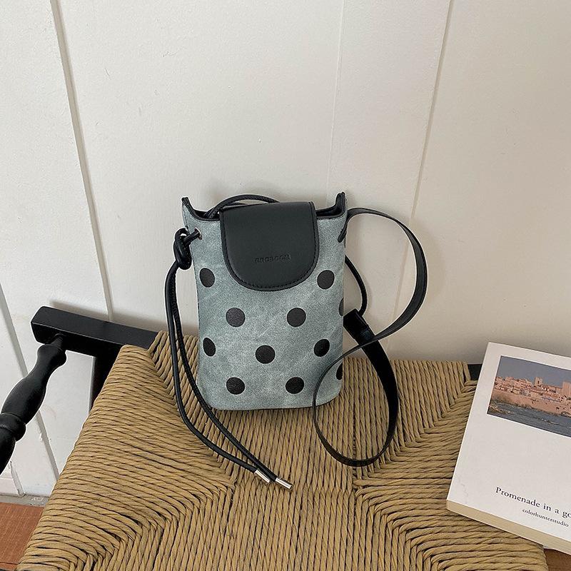 Dot Pattern, Simple Style, Single-shoulder, Slanted Crossbody Bag for Holding Mobile Phone and Water Bottle