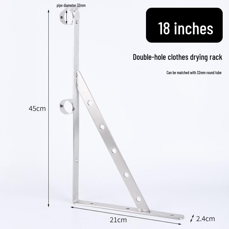 Stainless Steel Triangle Bracket Wall-Mounted Clothes Drying Rack for Balcony