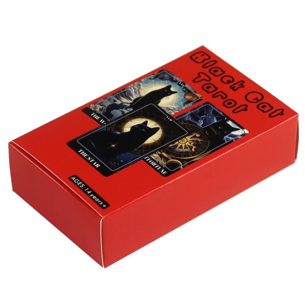 Black Cat Tarot Shadowy Cat Deck Feline Deck 78 Pcs Tarot Cards Based on Rider Waite System for Beginners 10.3*6cm