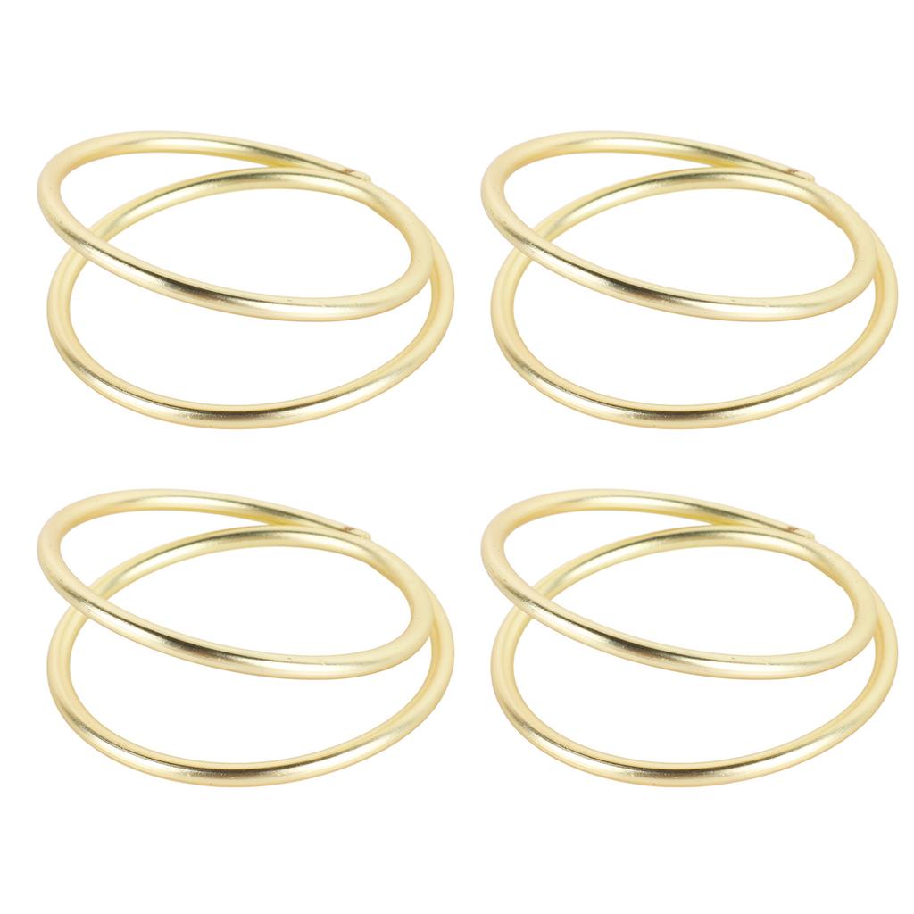 12pcs Spiral Napkin Rings Matte Gold Electroplating Prevent Fading Table Napkin Rings for Wedding Party Reception