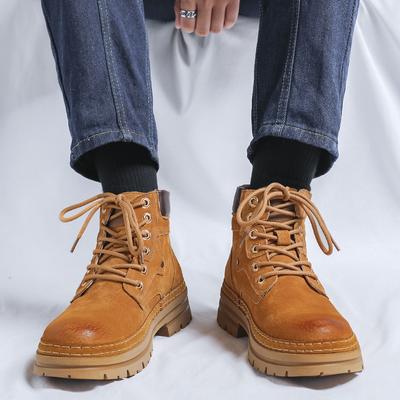 Fashion Brown Casual Men's Boots Trendy and Versatile Design Styles Outdoor Leisure Party  Office Motorcycle Adult Hot Selling Shoes